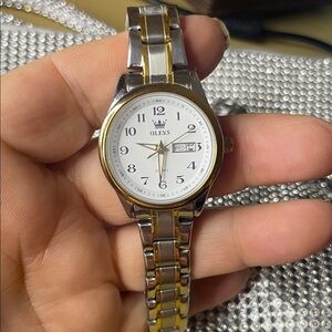 OLEVS Women's Silver and Gold Watch
